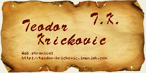Teodor Kričković vizit kartica
